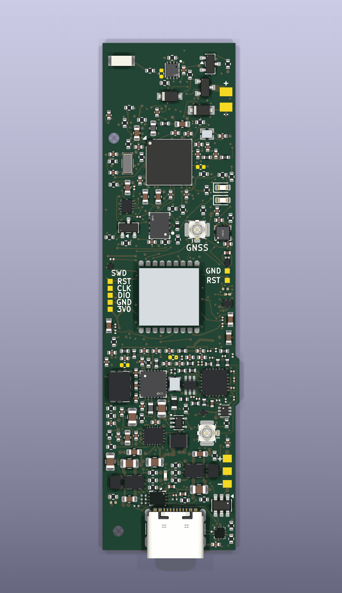 VEIL A5 r101p KiCad render: component side