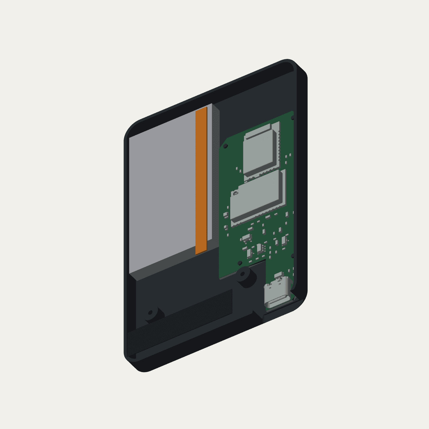 VEIL CAD interior with the board and battery fit envelopes